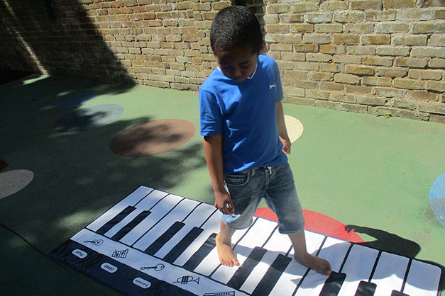 Child outdoors playing